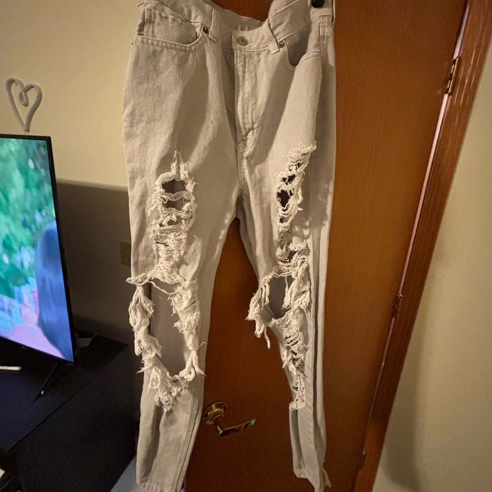 Grey Distressed Jeans from American Eagle